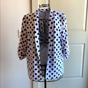 Polka dot blazer - fully lined; functional pockets